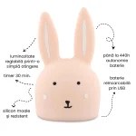 Lampa de veghe copii cu timer si intensitate reglabila - iepuras - Trixie Baby