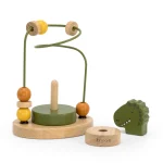 36-517 - Jucarie motrica bebelusi - labirint din margele si mini-turn stivuire - dinozaur - Trixie Baby