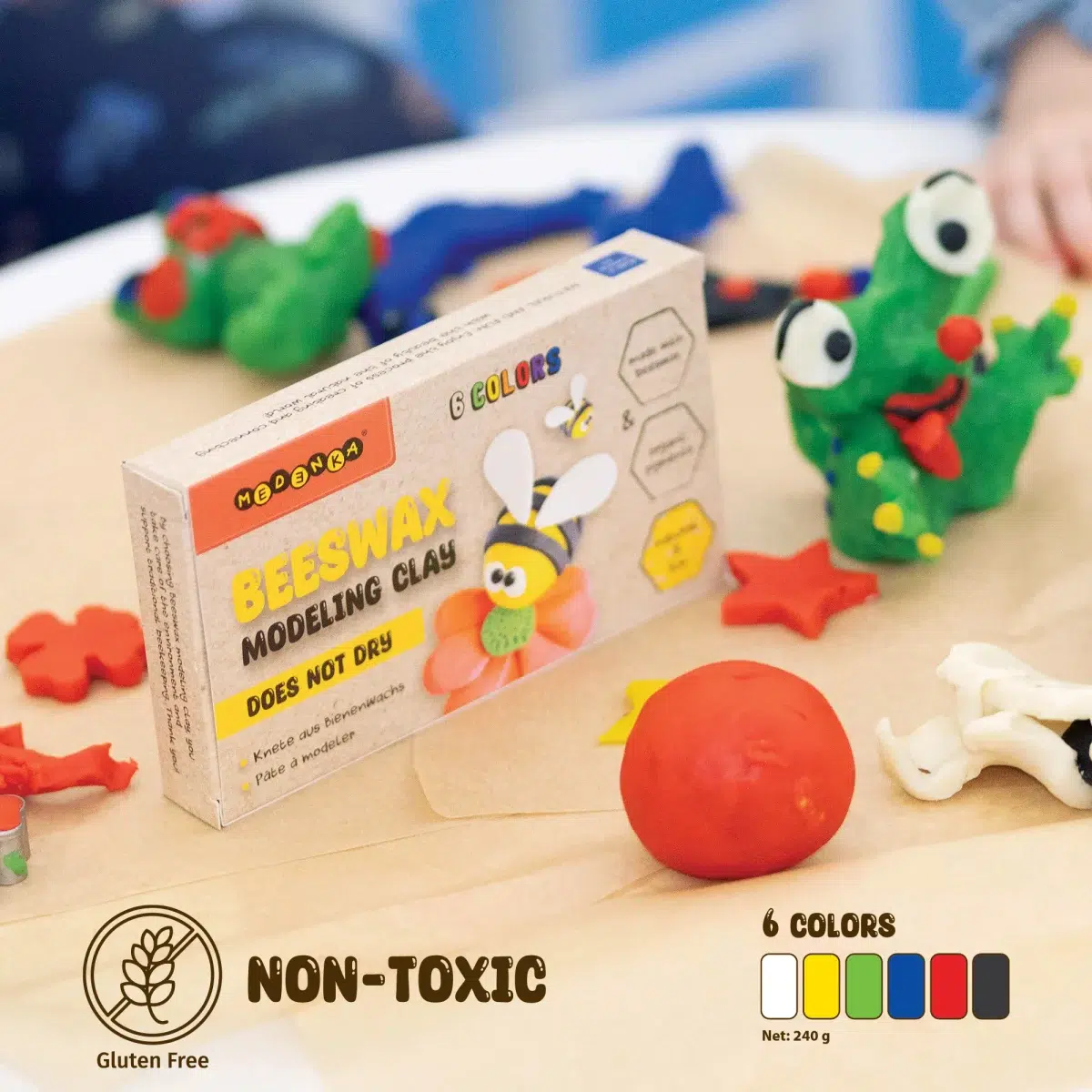 BMC240 - Plastilina non-toxica din ceara naturala de albine - Medenka