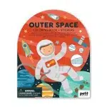 PTC633 - Carte de colorat cu stickere - spatiul cosmic - Petit Collage