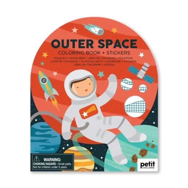 PTC633 - Carte de colorat cu stickere - spatiul cosmic - Petit Collage