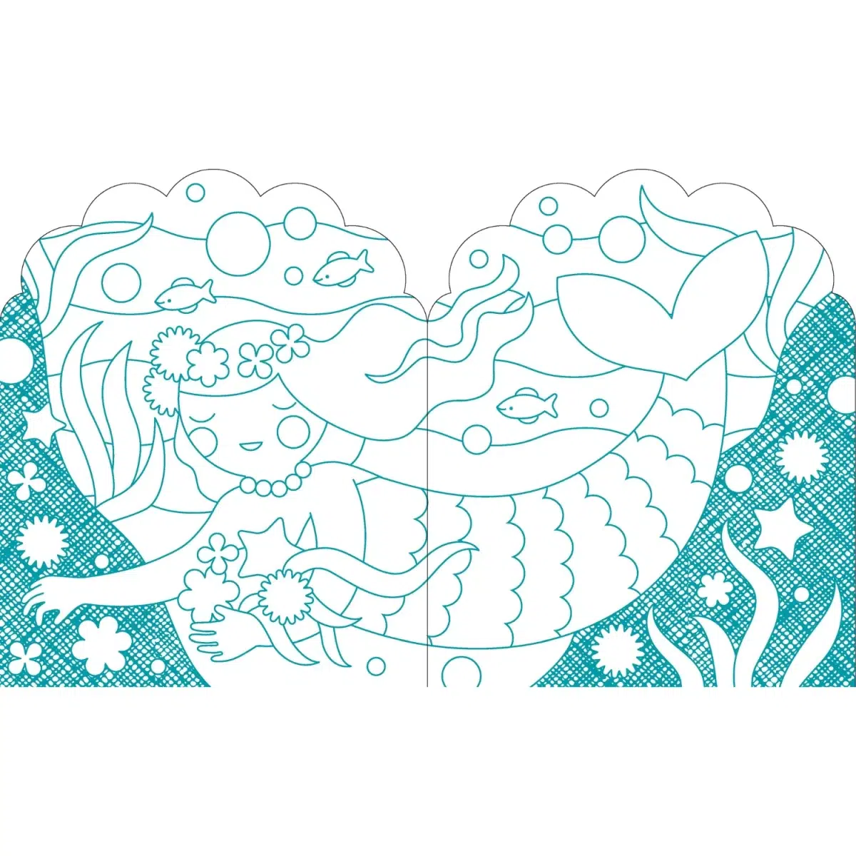 Carte de colorat cu stickere - sirene - Petit Collage - imagine 2