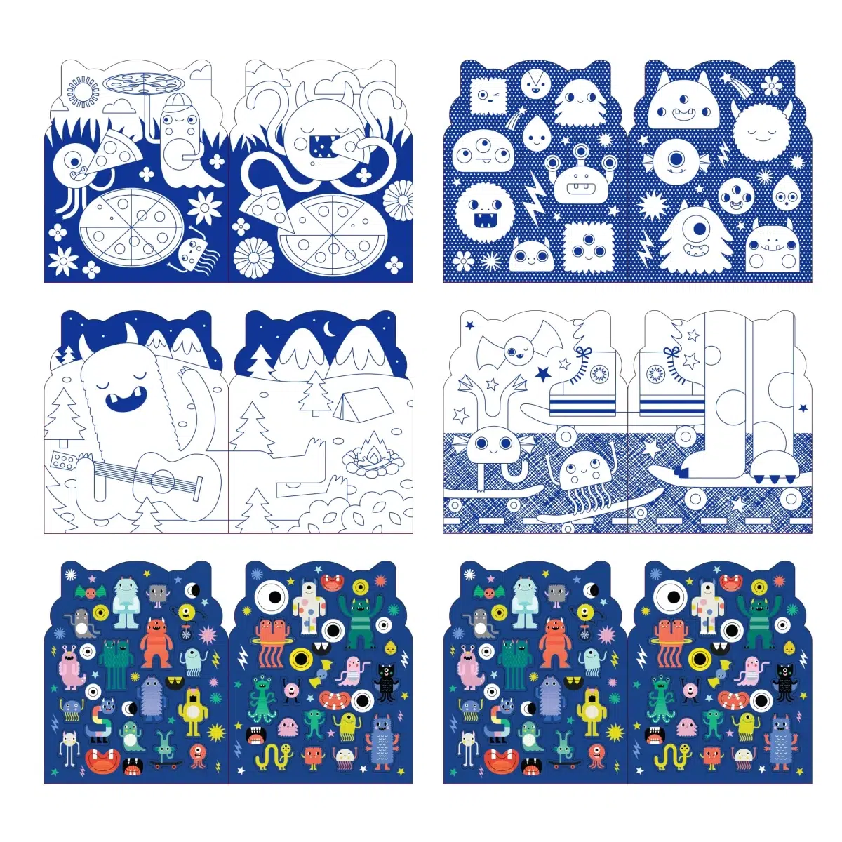Carte de colorat cu stickere - monstri - Petit Collage - imagine 3